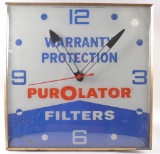 Vintage Purolator Filters Light Up Advertising Clock