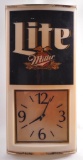 Vintage Miller Lite Light Up Advertising Beer Clock