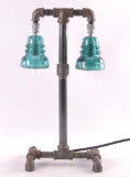 Custom Made Glass Insulator Table Lamp
