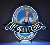 St, Paul Girl Light Up Advertising Neon Beer Sign
