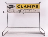 Vintage Gold Seal Clamps Advertising Countertop Display Rack