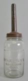 Vintage D.D. Lewis Advertising Motor Oil Bottle with Matching Spout