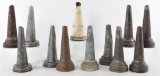 Group of 12 Vintage Mobil Oil Advertising Oil Bottle Spouts