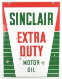 Vintage Sinclair Extra Duty Motor Oil Advertising Double Sided Porcelain Sign