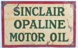 Vintage Sinclair Opaline Motor Oil Advertising Embossed Tin Tacker Sign
