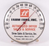 Vintage Farm Fans Inc. Advertising Thermometer