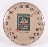 Vintage Lite All Purpose Soap Advertising Thermometer