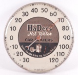 Vintage HaDees Hot Water Car Heaters Advertising Thermometer