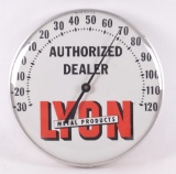 Vintage Lyon Metal Products Advertising Thermometer