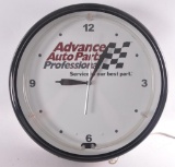 Advanced Auto Parts Professional Light Up Neon Advertising Clock