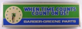 Vintage Barber Greene Parts Light Up Advertising Clock Sign