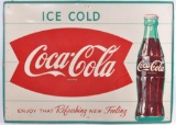 Vintage Fishtail Coca Cola Adverting Metal Sign