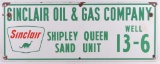 Vintage Sinclair Oil and Gas Co. Advertising Porcelain Sign
