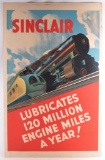 Vintage Sinclair Advertising Lithograph Poster