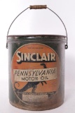 Vintage Sinclair Pennsylvania Motor Oil Advertising 5 Gallon Bucket