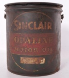 Vintage Sinclair Opaline Motor Oil Advertising 5 Gallon Bucket