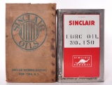 Vintage Sinclair Duro Oil No. 150 Advertising 5 Gallon Oil Can with Original Box