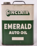 Vintage Sinclair Emerald Auto Oil 2 Gallon Advertising Oil Can