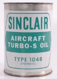 Vintage Sinclair Aircraft Turbo-S Type 1048 1 Quart Advertising Oil Can