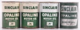 Group of 4 Vintage Sinclair Opaline 1 Quart Advertising Oil Cans