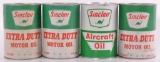 Group of 4 Vintage Sinclair 1 Quart Advertising Oil Cans