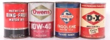 Group of 4 Vintage Advertising 1 Quart Oil Cans