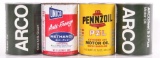 Group of 4 Vintage Advertising 1 Quart Oil Cans