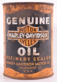 Vintage Harley Davidson Motorcycles Advertising Full Oil Can