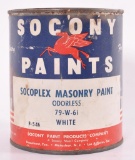 Vintage Socony Paints Pegasus Socoplex Masonry Paint Advertising Full Paint Can