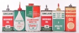 Group of 6 Vintage Sinclair and Cities Service Advertising Oil Cans