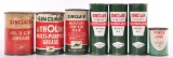 Group of 7 Vintage Sinclair Advertising Grease and Oil Cans