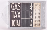 Vintage Sinclair GAs Tax Total Advertising Metal and Glass Sign