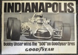 Vintage Goodyear Indianapolis 500 Winner Bobby Unser Poster
