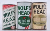 Group of 3 Vintage Wolf's Head Advertising Miniature Oil Can Coin Banks