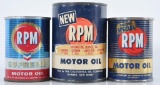 Group of 3 Vintage RPM Advertising Miniature Oil Can Coin Banks