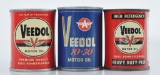 Group of 3 Vintage Veedol Advertising Miniature Oil Can Coin Banks