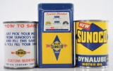 Group of 3 Vintage Sunoco Advertising Miniature Oil Can Coin Banks