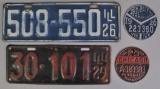 Group of 2 Pairs of Antique License Plates