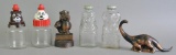 Group of 6 Vintage Glass and Metal Advertising Coin Banks