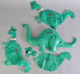 Group of 4 Vintage Sinclair Advertising Blow Up Dinosaurs