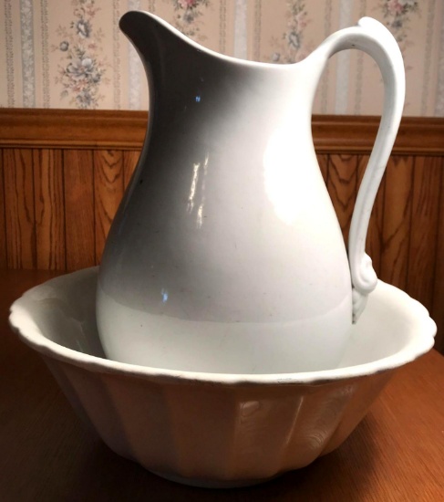 Ironstone Pitcher and Bowl