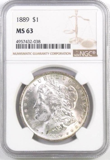 1889 P Morgan Silver Dollar (NGC) MS63.