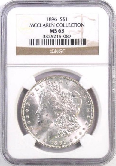 1896 P Morgan Silver Dollar (NGC) MS63.