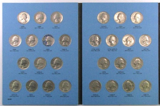 Group of (2) Whitman Folders Washington Quarters 1965-2000 with (86) Coins.