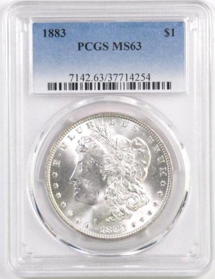 1883 P Morgan Silver Dollar (PCGS) MS63.