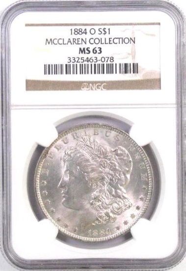 1884 O Morgan Silver Dollar (NGC) MS63.