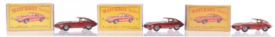 Group of 3 Matchbox No/ 32 'E' Type Jaguar Die-Cast Vehicles with Original Boxes