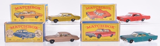 Group of 4 Matchbox Die-Cast Vehicles with Original Boxes