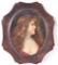 Antique Lithograph of a Woman in Oval Oak Frame