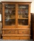 Antique Oak Cabinet with Glass Doors